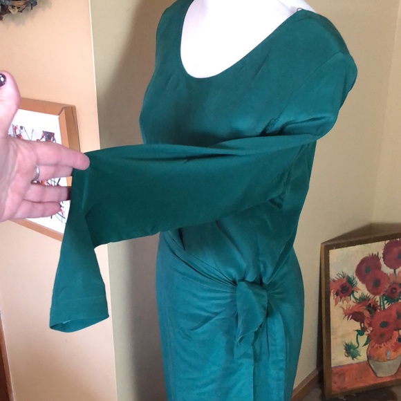 Vintage 90s NIVEAU CLASSIX Size 8 Deep Classic Green 100% silk Classic Sexy NEW - Picture 12 of 17